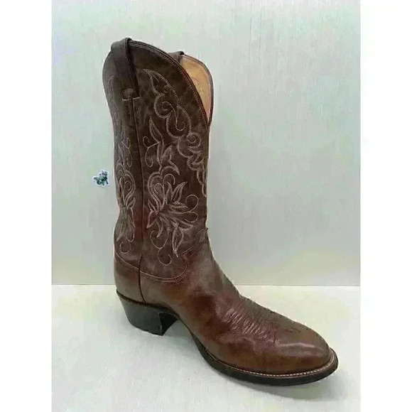 Justin Men’s Brown Leather Western Cowboy Boots Size US 10.5 D - Picture 3 of 10